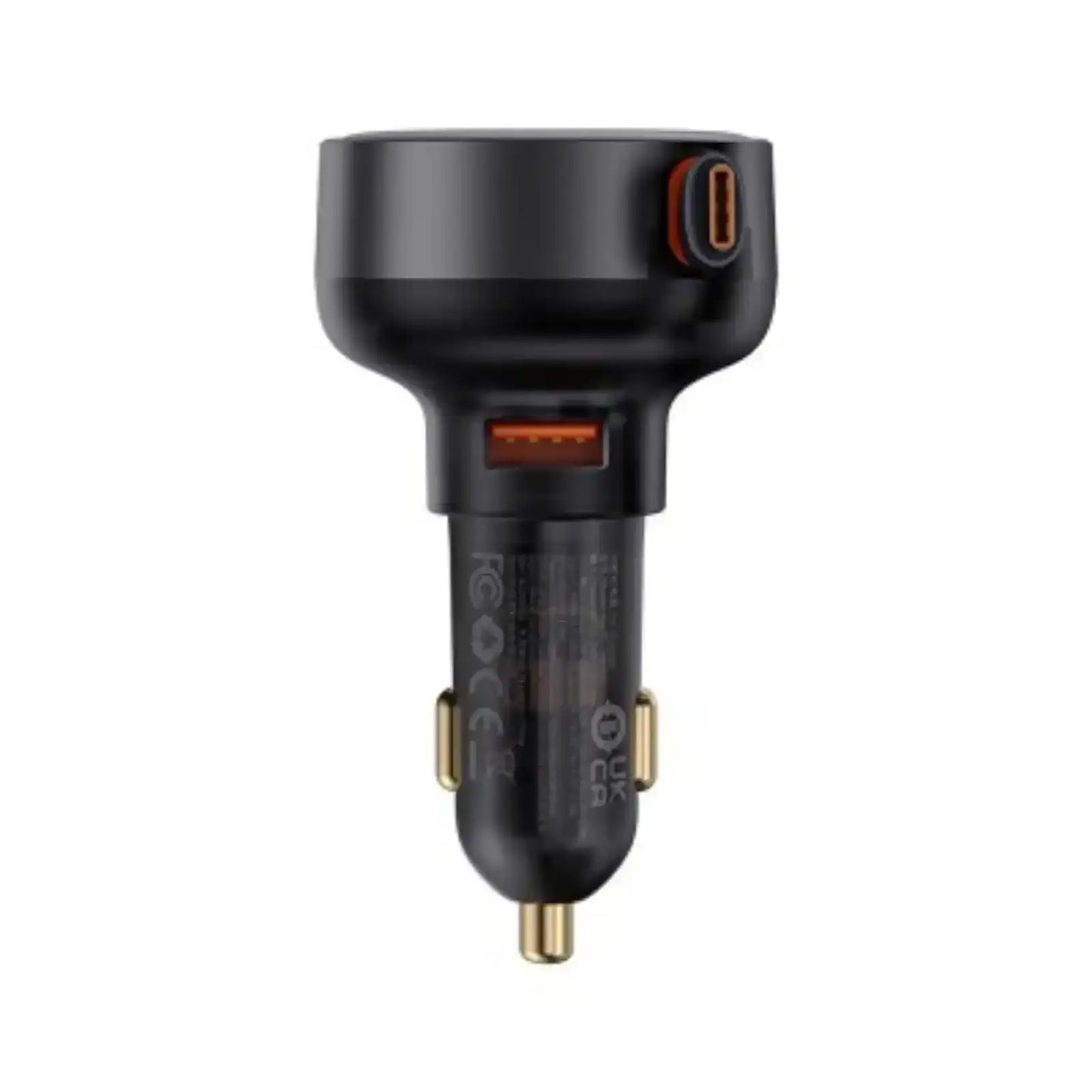 Baseus Enjoyment Pro Car Charger U+Retractable Type-C Cable 60W-Cluster Black Baseus