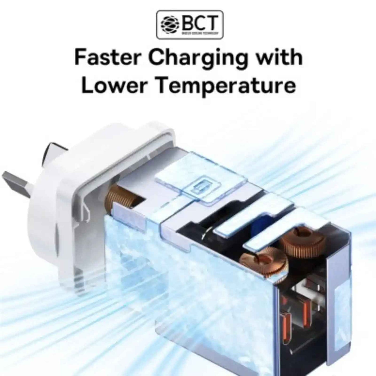 Baseus GaN5 Pro Fast Charger 2xUSB-C 1xUSB 65W-Moon White