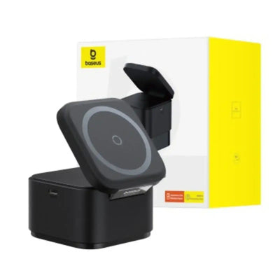 Baseus MagPro 2-in-1 Magnetic Wireless Charger 25W-Cosmic Black Baseus