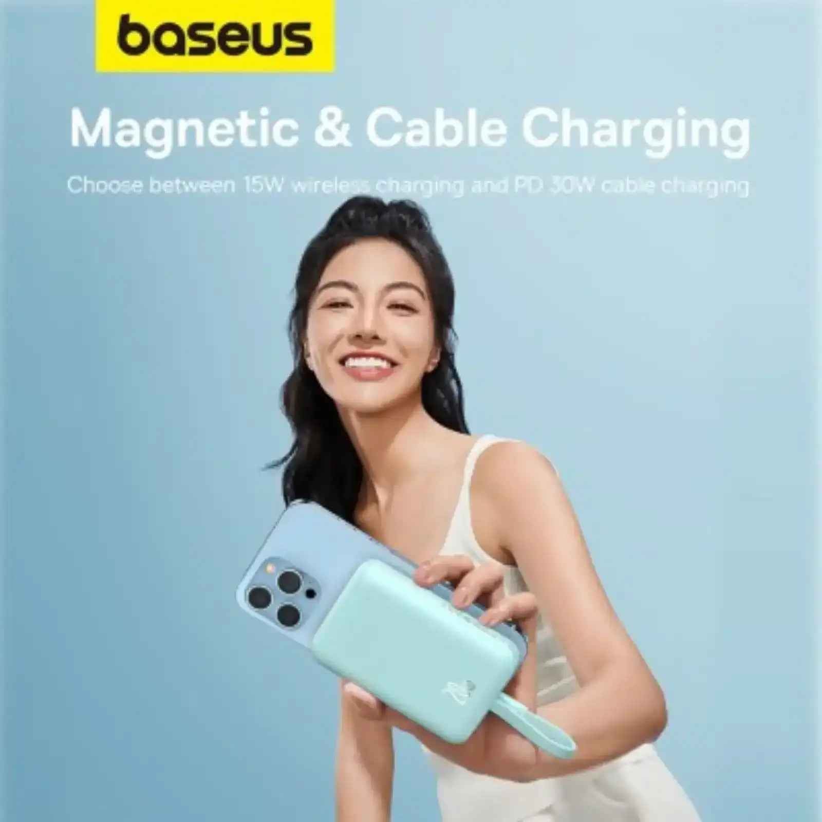 Baseus Magnetic Mini Wireless Fast Charge Power Bank iP Edition 10000mAh 20W-Mint