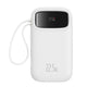 Baseus Qpow2 Dual-Cable Digital Display Fast Charge Power Bank 10000mAh 22.5W Cluster-White Baseus