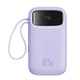 Baseus Qpow2 Dual-Cable Digital Display Fast Charge Power Bank 10000mAh 22.5W-Purple