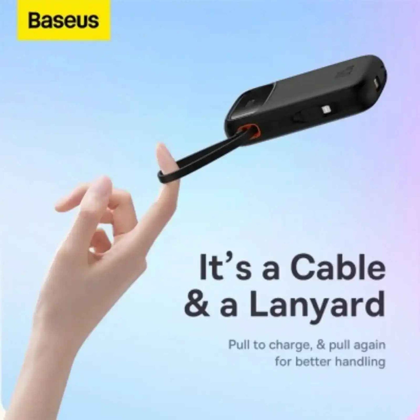 Baseus Qpow2 Dual-Cable Digital Display Fast Charge Power Bank 20000mAh 22.5W Cluster-Black