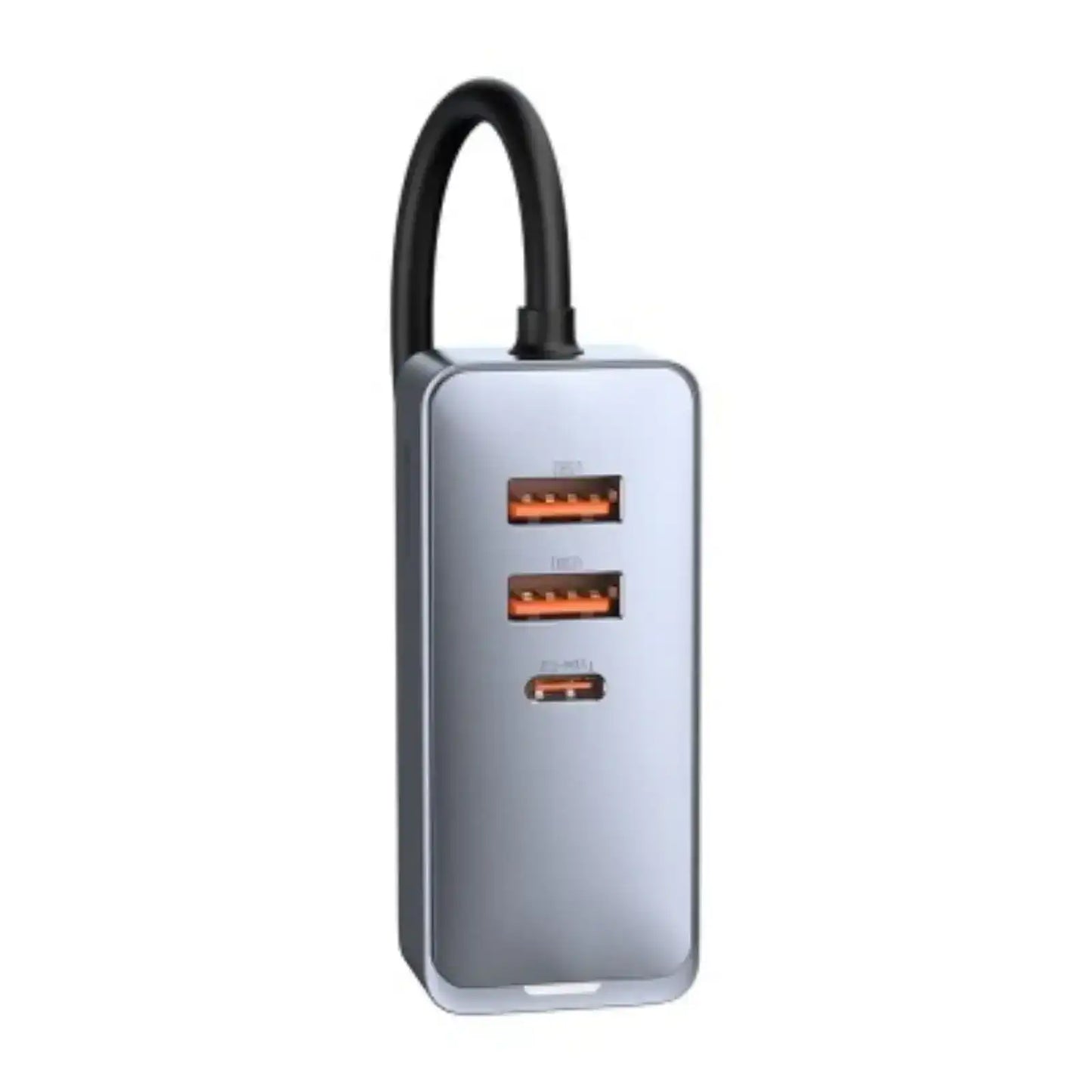 Baseus Share Together PPS Multi-port Fast Charging Car Charger with Extension Cord 120W 2U+2C-Gray Baseus