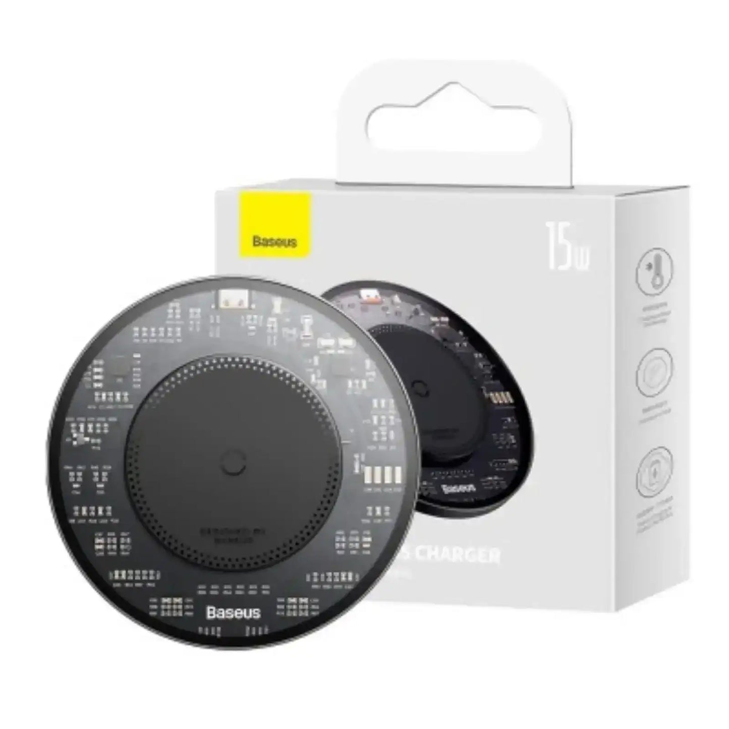 Baseus Simple 2 Wireless Charger 15W With Type-C To Type-C Cable-Cluster Black Baseus