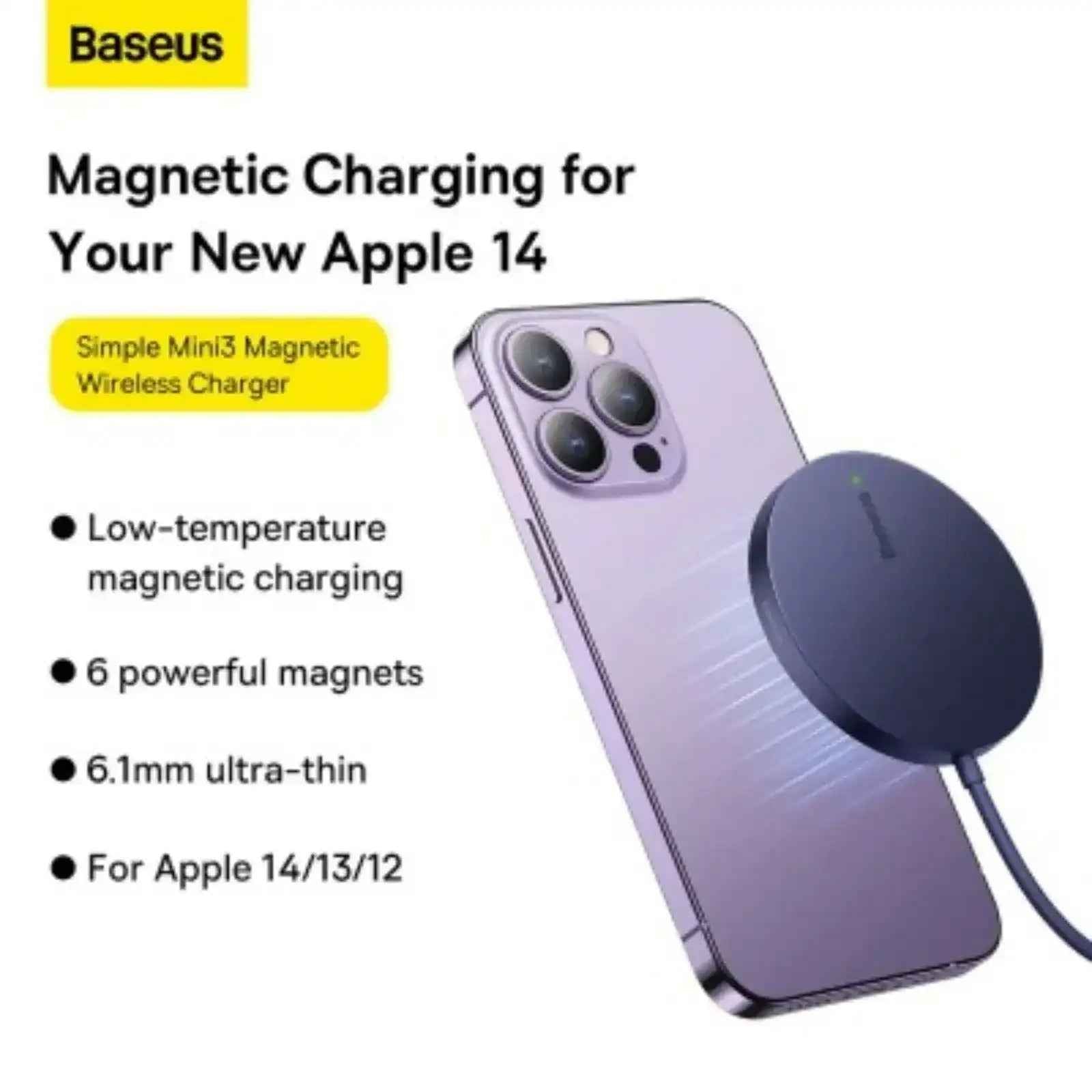 Baseus Simple Mini3 Magnetic Wireless Charger 15W-Black