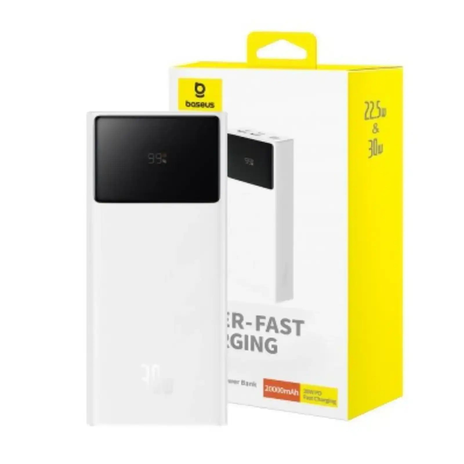 Baseus Star-Lord Digital Display Fast Charging Power Bank 20000mAh 30W-White Baseus