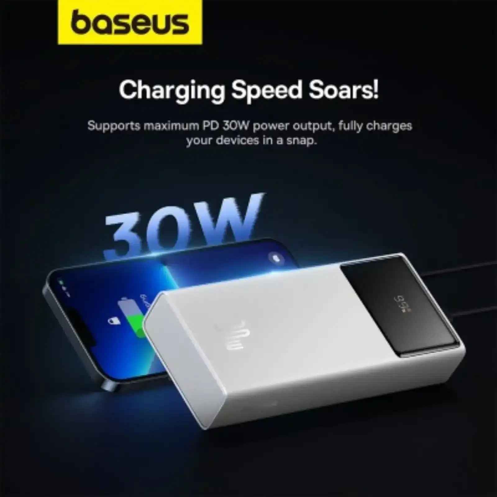 Baseus Star-Lord Digital Display Fast Charging Power Bank 20000mAh 30W-White