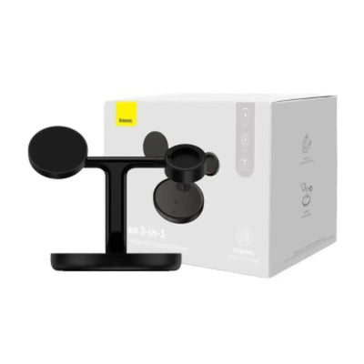 Baseus Swan 3-in-1 Wireless Magnetic Charging Bracket 20W Universal Version (Include:USB For Type-C 3A 1M)-Black Baseus