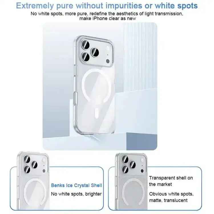 Benks Ice Crystal Clear MagSafe Magnetic Phone Case