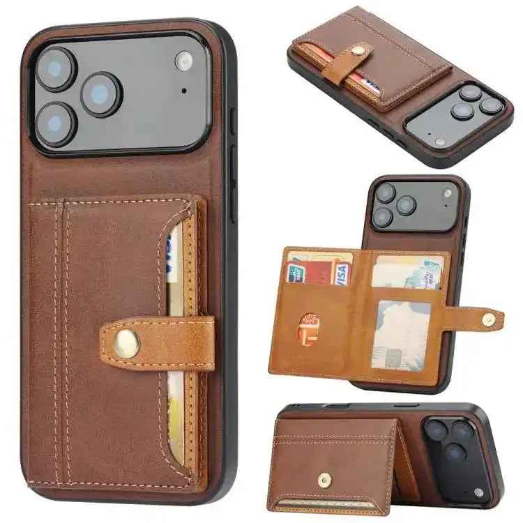 Calfskin Card Slot TPU Hybrid PU Phone Case