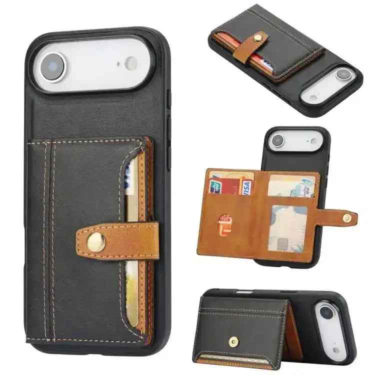 Calfskin Card Slot TPU Hybrid PU Phone Case