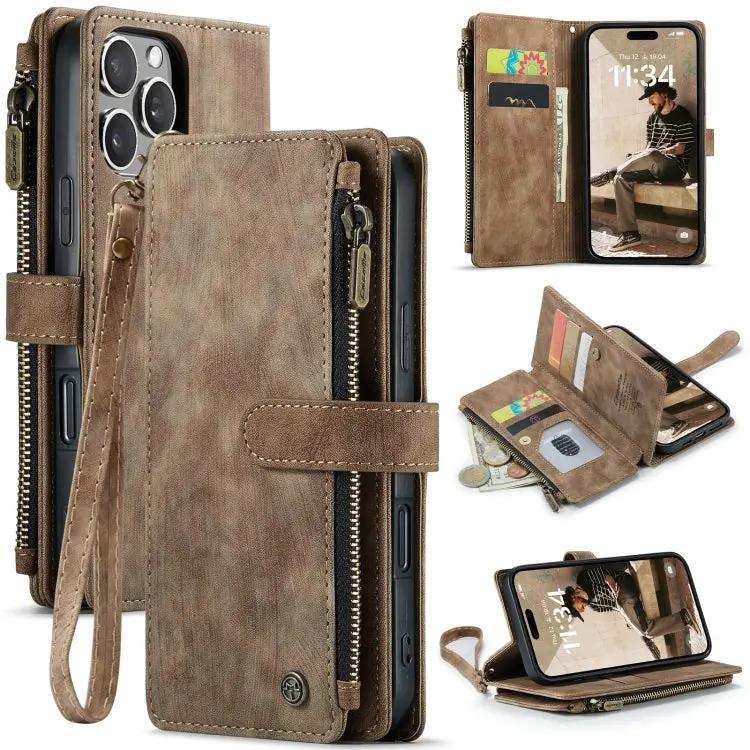 CaseMe C30 Card Slots Zipper Wallet Leather Phone Case CaseMe