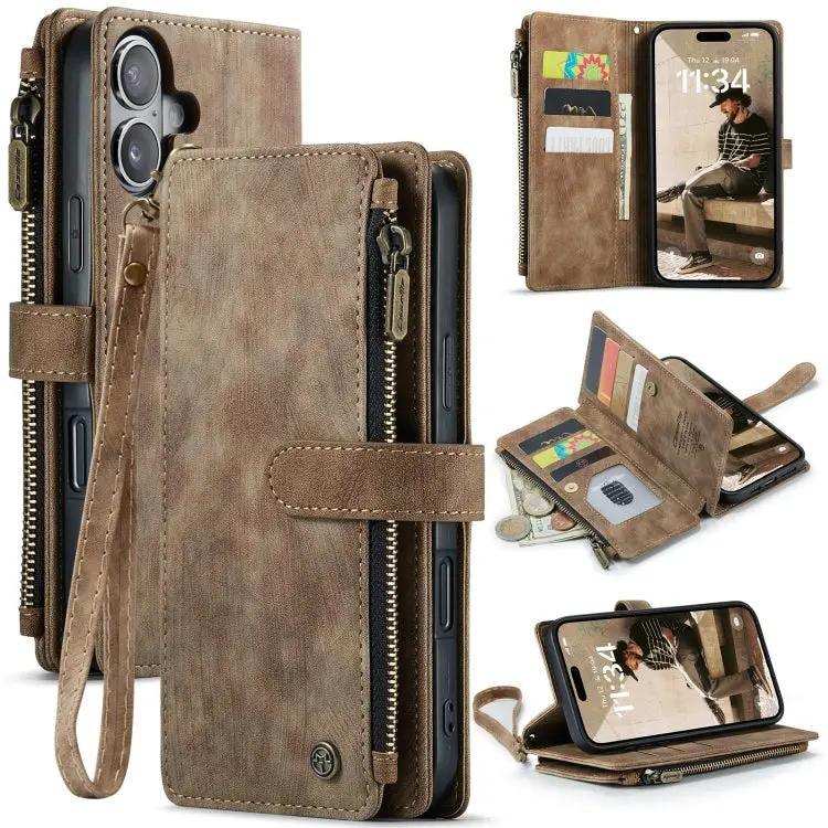 CaseMe C30 Card Slots Zipper Wallet Leather Phone Case CaseMe