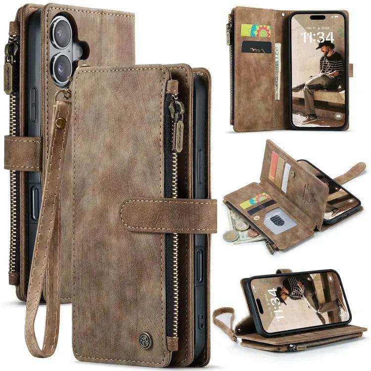CaseMe C30 Card Slots Zipper Wallet Leather Phone Case CaseMe