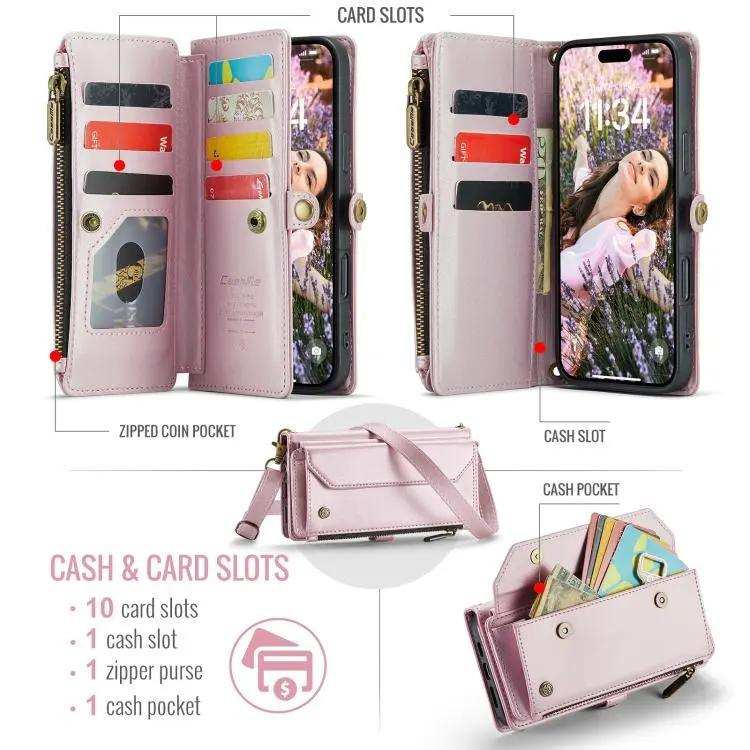 CaseMe C36 Card Slots Zipper Wallet RFID Anti-theft Leather Phone Case CaseMe