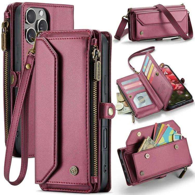 CaseMe C36 Card Slots Zipper Wallet RFID Anti-theft Leather Phone Case CaseMe