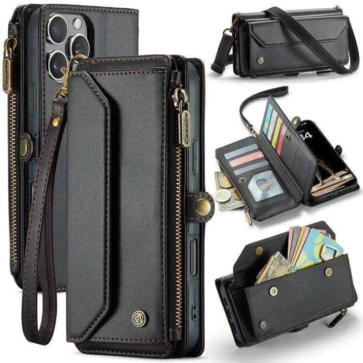 CaseMe C36 Card Slots Zipper Wallet RFID Anti-theft Leather Phone Case CaseMe
