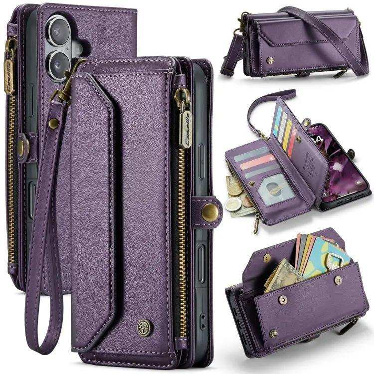 CaseMe C36 Card Slots Zipper Wallet RFID Anti-theft Leather Phone Case CaseMe