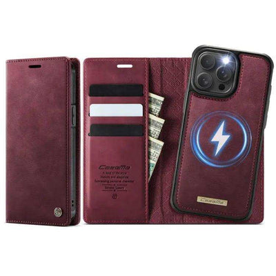 CaseMe C49 MagSafe RFID Blocking Detachable Wallet Leather Phone Case CaseMe