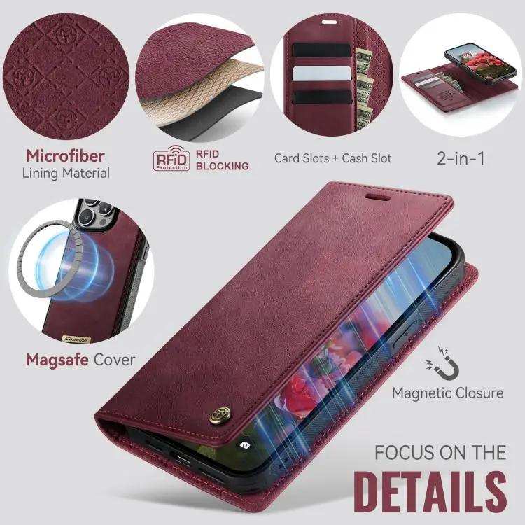 CaseMe C49 MagSafe RFID Blocking Detachable Wallet Leather Phone Case CaseMe