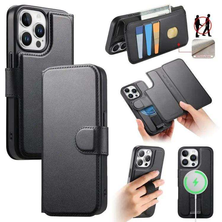 CaseNeo Finger Grip Strap MagSafe Leather Phone Case CaseNeo