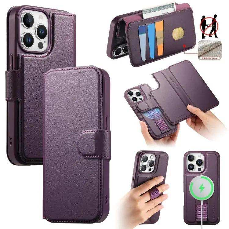 CaseNeo Finger Grip Strap MagSafe Leather Phone Case CaseNeo