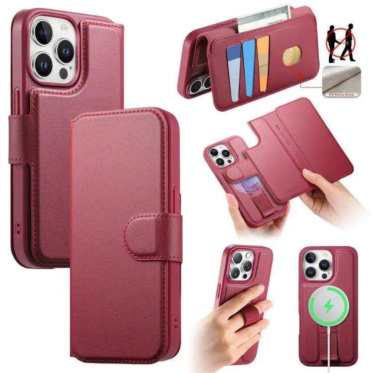 CaseNeo Finger Grip Strap MagSafe Leather Phone Case CaseNeo
