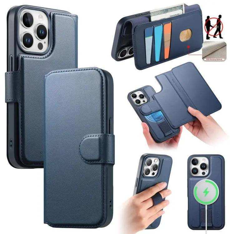 CaseNeo Finger Grip Strap MagSafe Leather Phone Case CaseNeo
