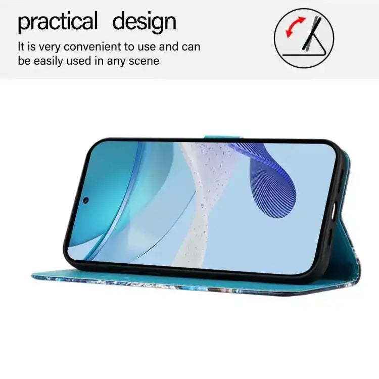 Colored Drawing Pattern Plain Weave Leather Phone Case MyMobile