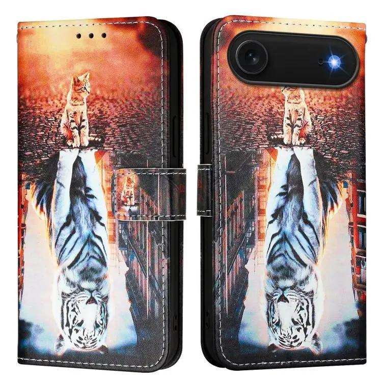 Colored Drawing Pattern Plain Weave Leather Phone Case MyMobile