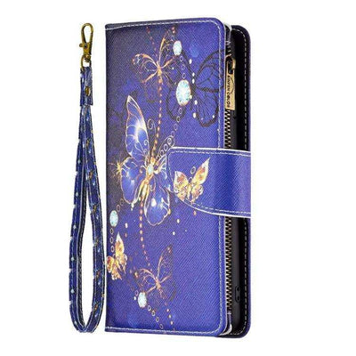 Colored Drawing Pattern Zipper Phone Leather Case MyMobile