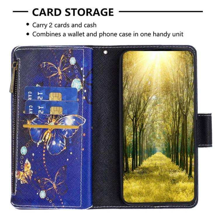 Colored Drawing Pattern Zipper Phone Leather Case MyMobile