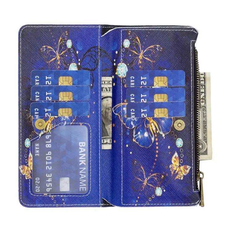 Colored Drawing Pattern Zipper Phone Leather Case MyMobile