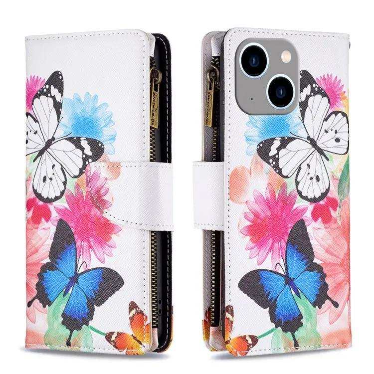 Colored Drawing Pattern Zipper Phone Leather Case MyMobile