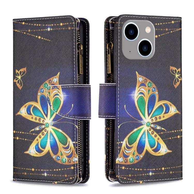 Colored Drawing Pattern Zipper Phone Leather Case MyMobile