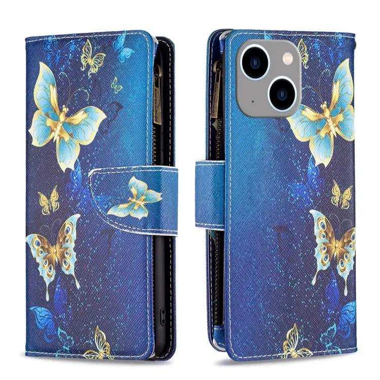 Colored Drawing Pattern Zipper Phone Leather Case MyMobile