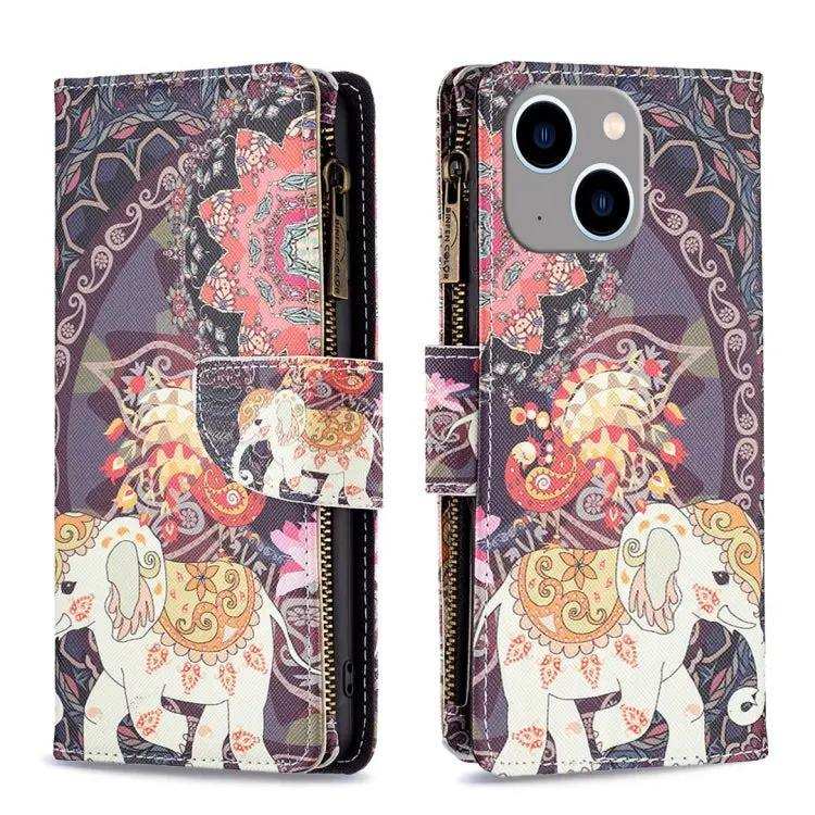 Colored Drawing Pattern Zipper Phone Leather Case MyMobile