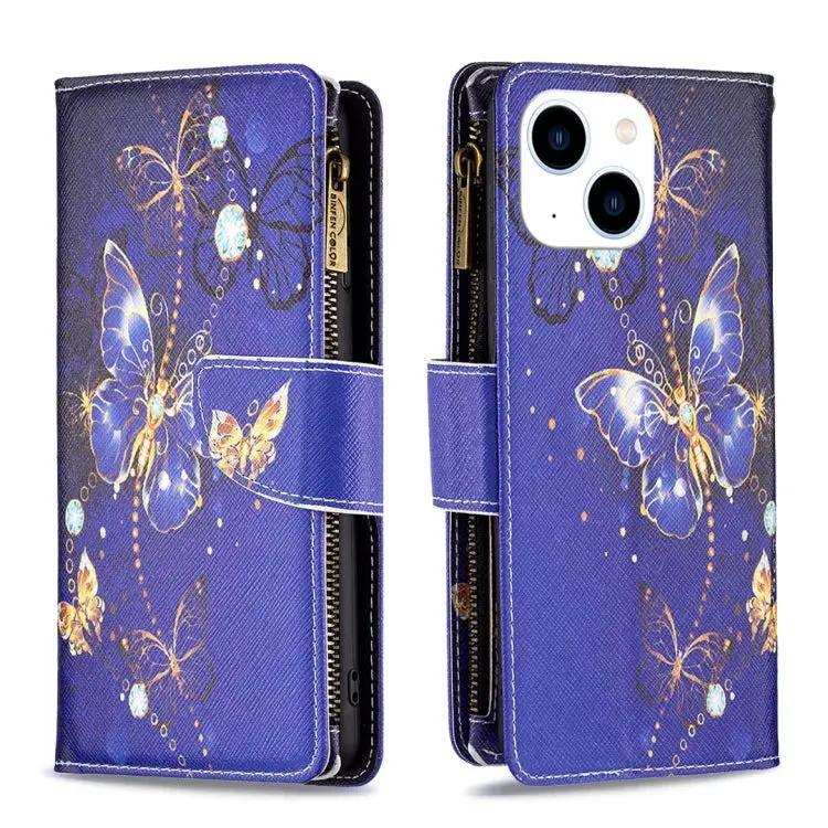 Colored Drawing Pattern Zipper Phone Leather Case MyMobile
