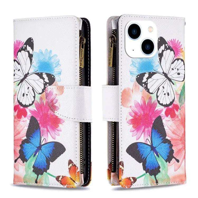 Colored Drawing Pattern Zipper Phone Leather Case MyMobile