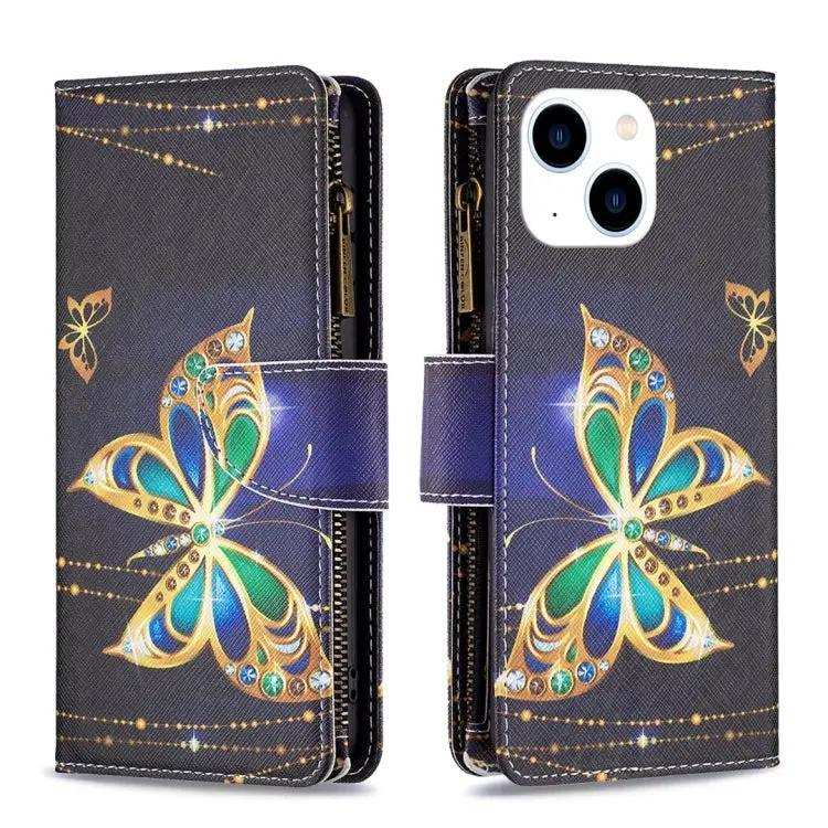 Colored Drawing Pattern Zipper Phone Leather Case MyMobile