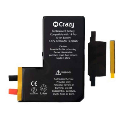 Crazy Core Series-iPhone 14 Pro Replacement Battery Core with Adhesive Strips 3200mAh