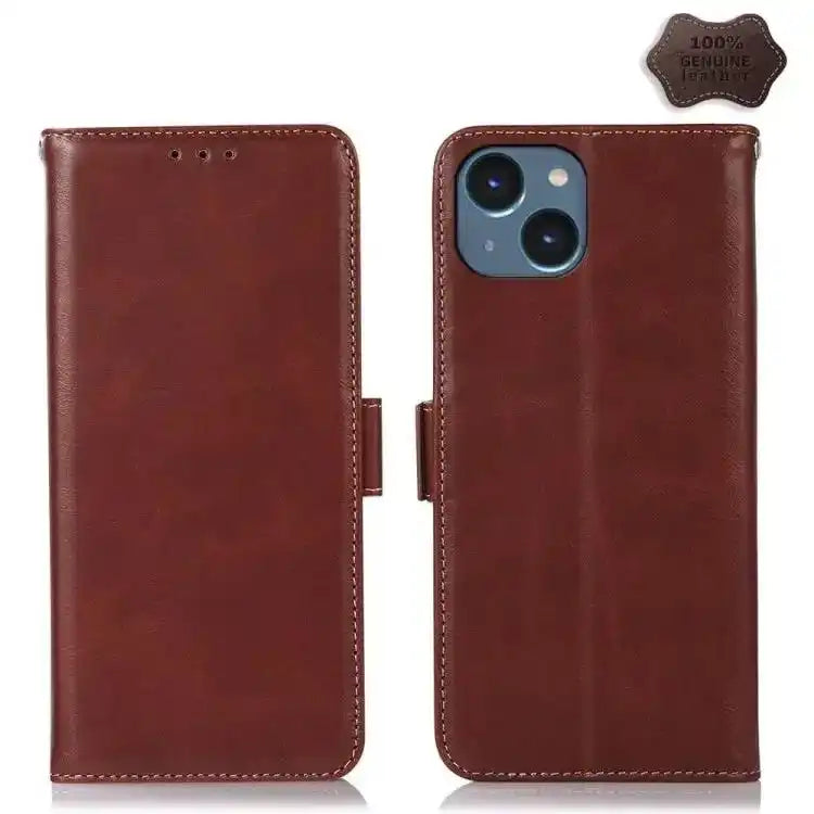 Crazy Horse Top Layer Cowhide Leather Phone Case MyMobile