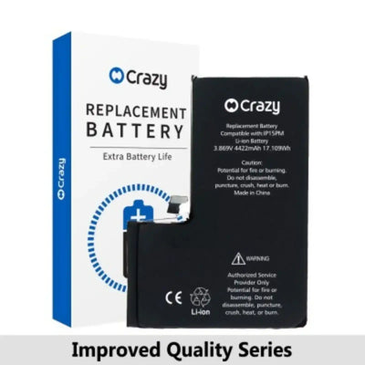 Crazy Improved Quality- iPhone 15 Pro Max Replacement Battery with Adhesive Strips 4422mAh TI CHIP: TI 27546-A3 IC Cheapest Price CRAZY