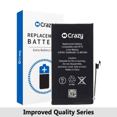Crazy Improved Quality-iPhone 15 Replacement Battery with Adhesive Strips 3349mAh TI CHIP: TI 27546-A3 IC Cheapest Price