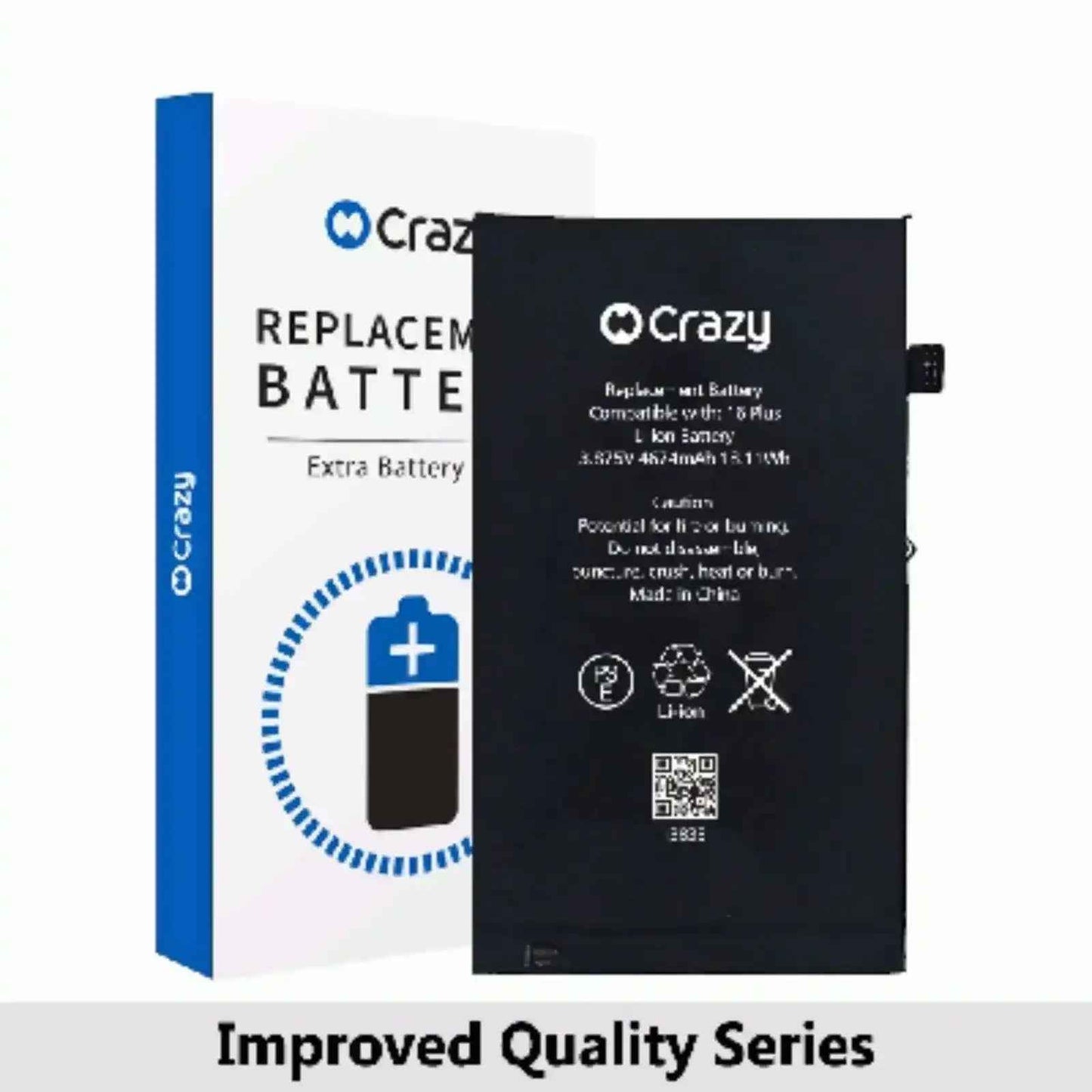 Crazy Improved Quality-iPhone 16 Plus Replacement Battery with Adhesive Strips 4674mAh (TI CHIP: 27546)