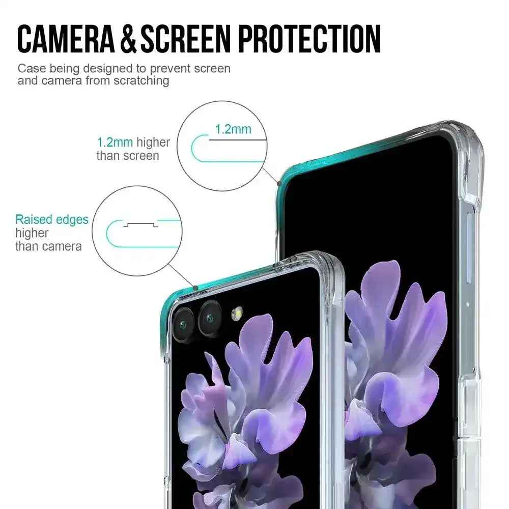 Crystal Clear Transparent Case Cover With Magnetic Ring for Samsung Galaxy Z Flip7-Transparent