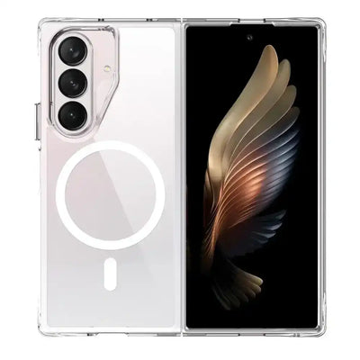Crystal Clear Transparent Case Cover With Magnetic Ring for Samsung Galaxy Z Fold7-Transparent Redefine