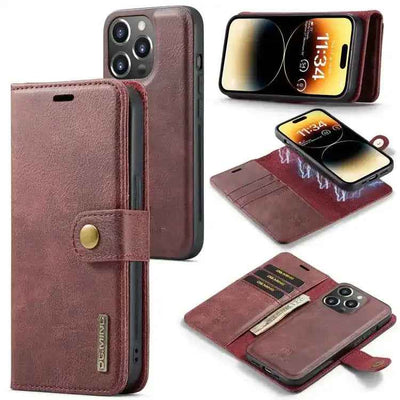 DG.MING Crazy Horse Texture Detachable Magnetic Leather Phone Case DG.MING
