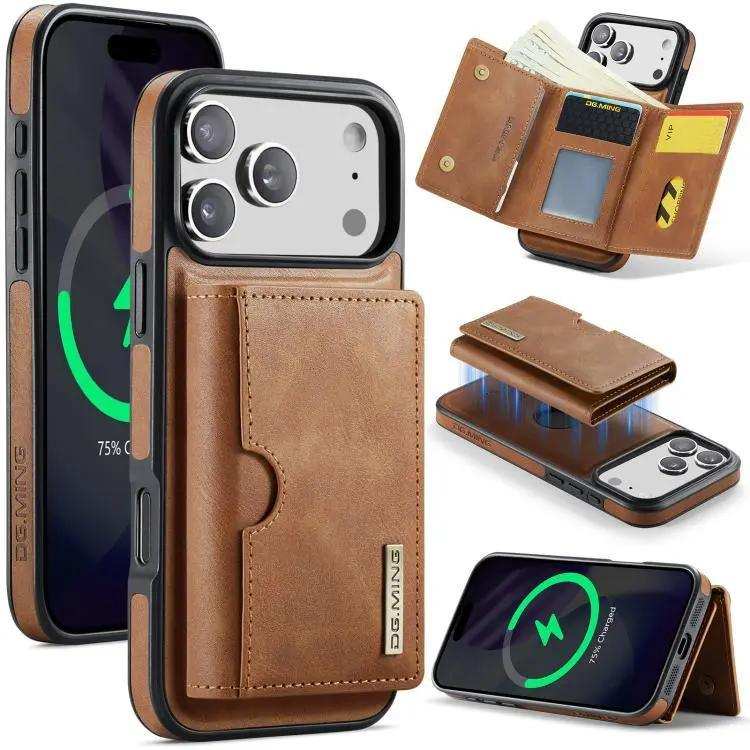 DG.MING M6 Series RFID Tri-fold Card Bag Removable Leather Phone Case DG.MING